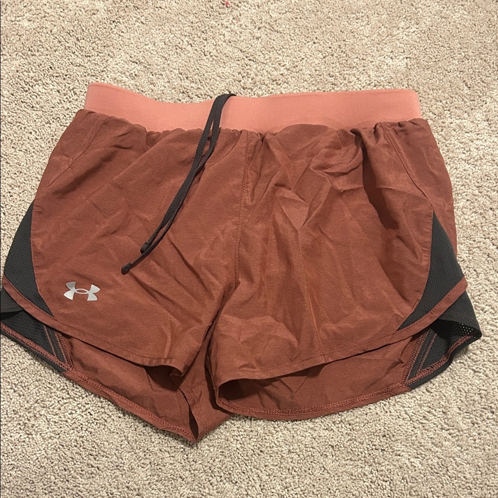 Under Armour Women's Athletic Shorts in Rust and Black
